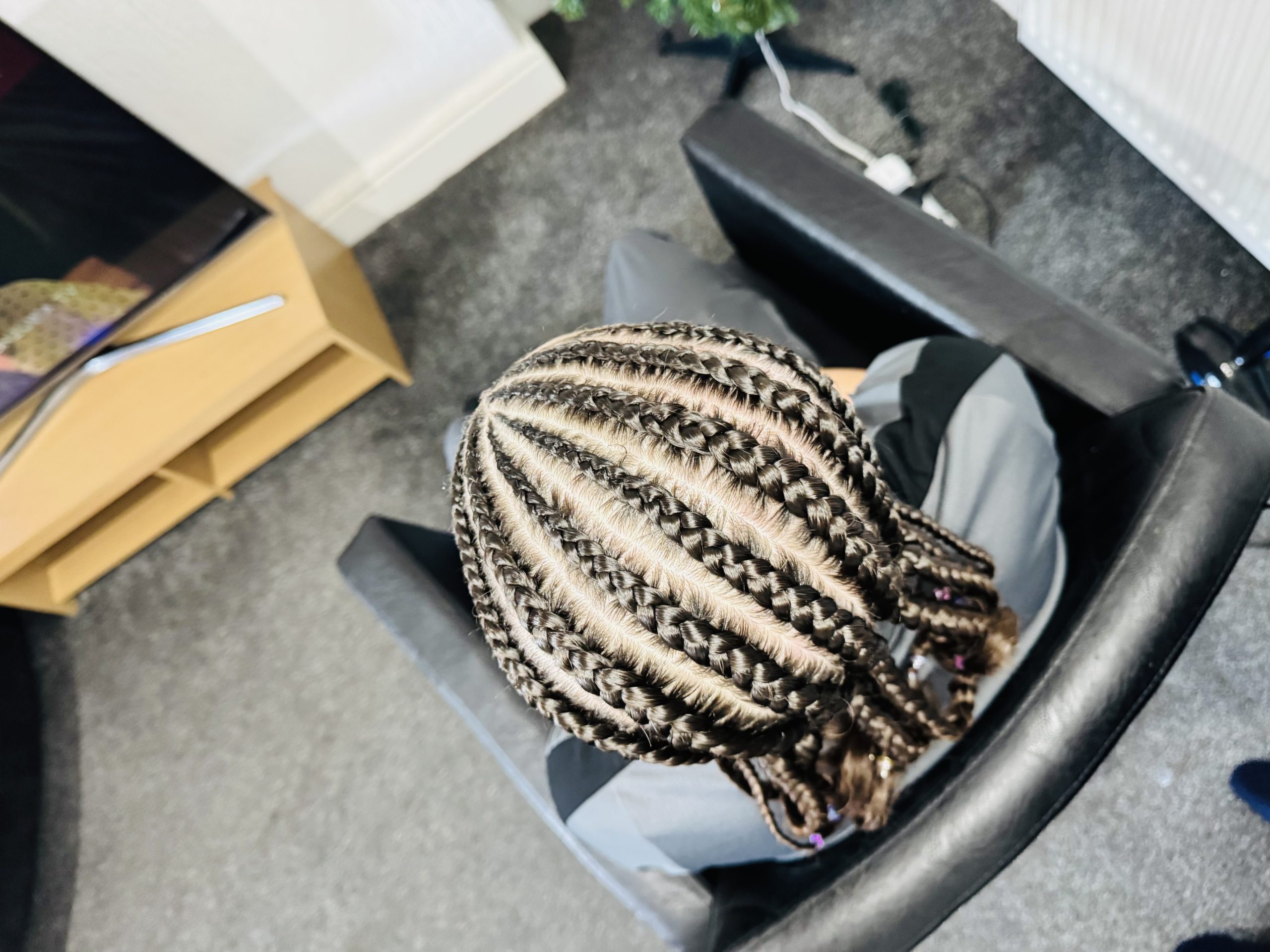 Cornrows on straight hair
